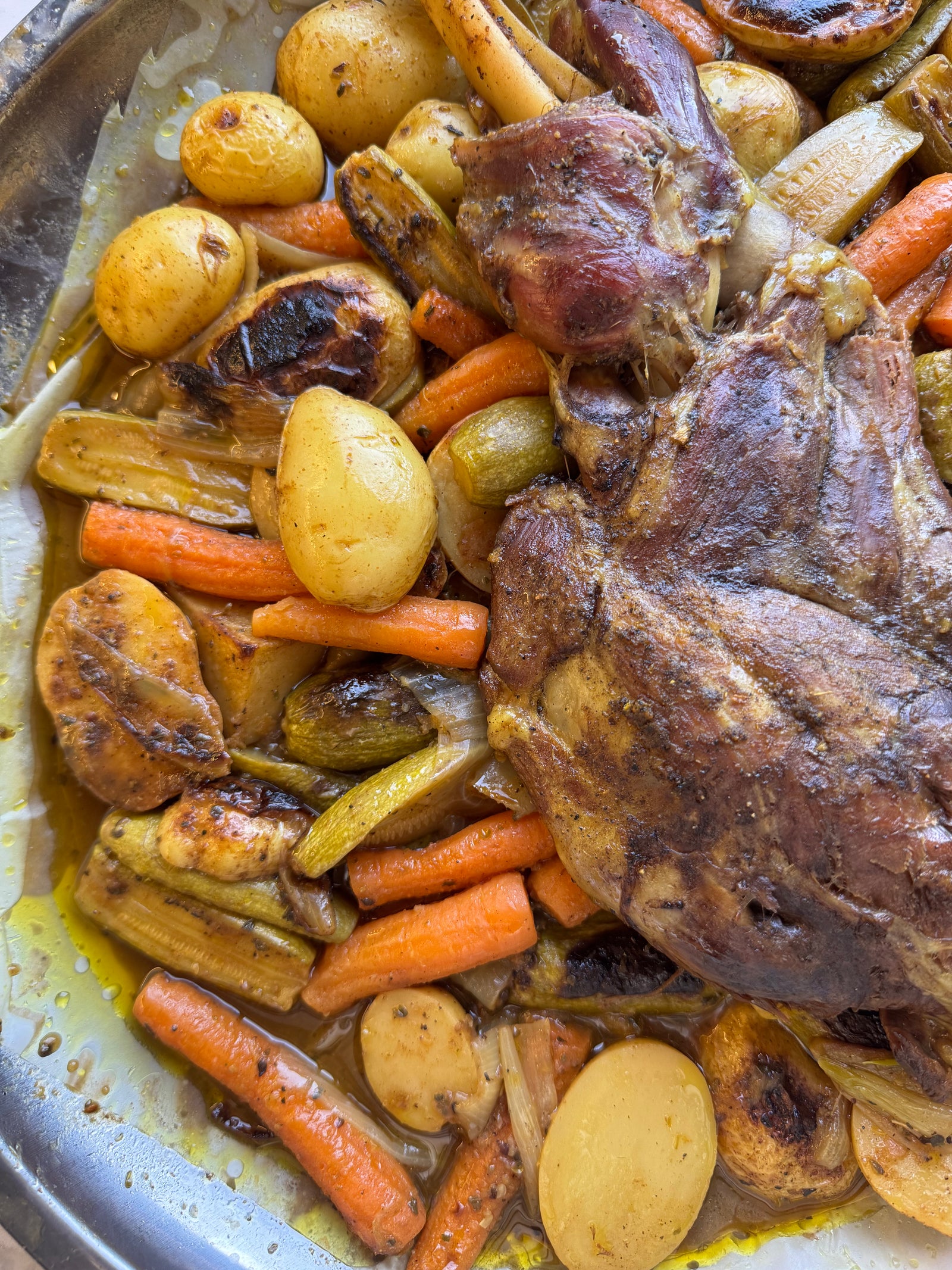 Lamb Shoulder with Sautéed Vegetables