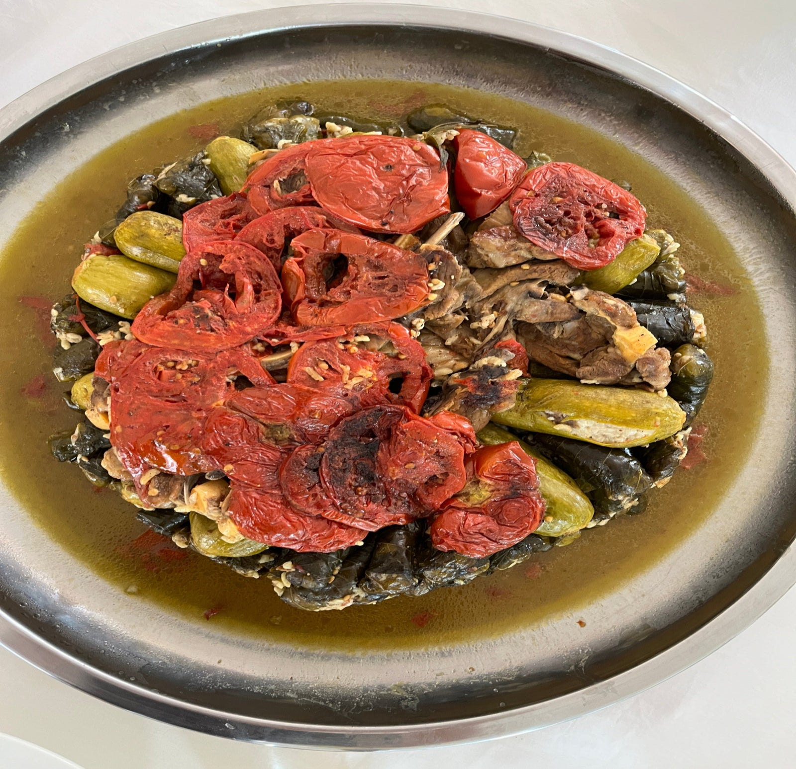 Warak Dawali & Freekeh with Chicken